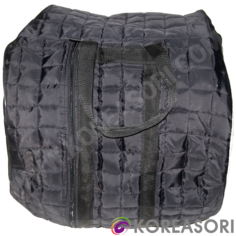 검정색 스폰지쿠션 누빔합성섬유 둥근 쐐기넣은 난타북가방 / 국악기 북가방