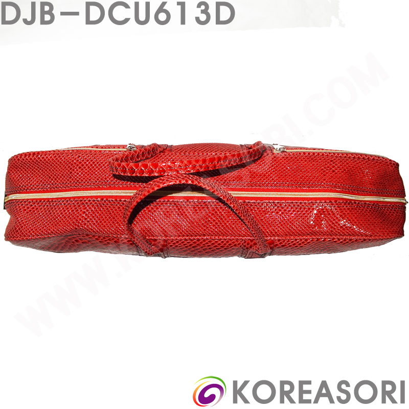 악어무늬 빨간색 스폰지쿠션 인조가죽 라운드사각 악기채가방 DJB-DCU613D
