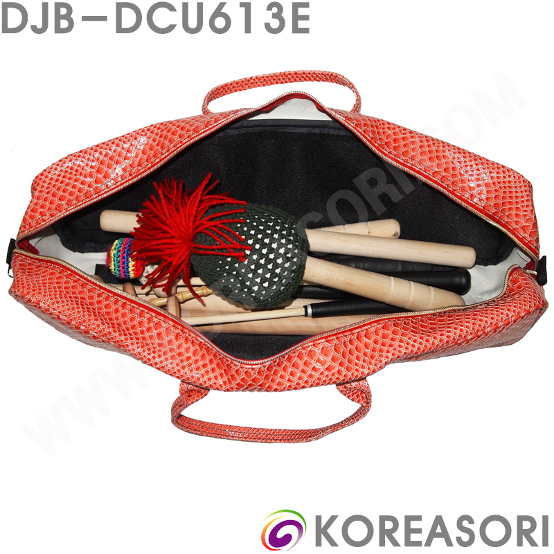 악어무늬 분홍색 스폰지쿠션 인조가죽 라운드사각 난타채가방 DJB-DCU613E