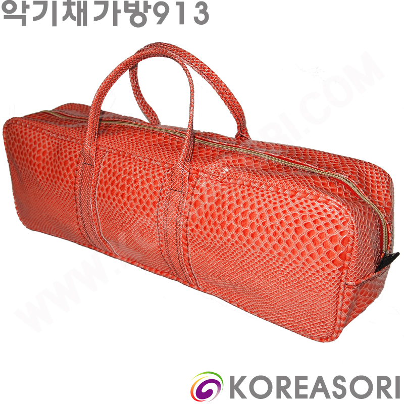 악어무늬 분홍색 스폰지쿠션 인조가죽 라운드사각 악기채가방 DJB-DCU613E