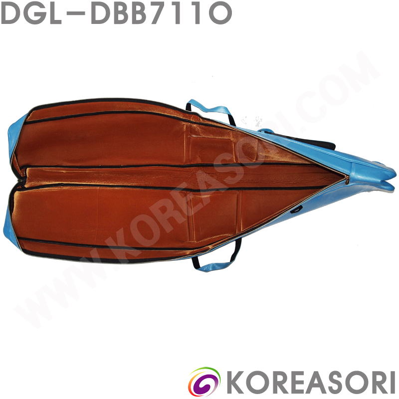 벌집무늬 스카이블루 스폰지쿠션 에나멜 라운드직사각 12현 산조가야금가방 가야금케이스 DGL-DBB711O