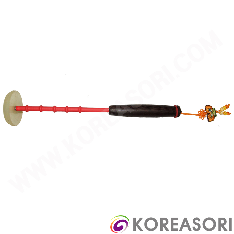 우레탄공이 빨간색 플라스틱 흑단손잡이 무속꽹과리채 꽹과리채 / GSS-DJK222B