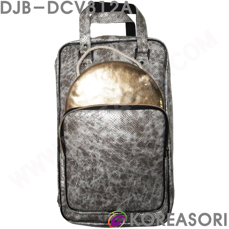 꽹과리수납가능 은색 악어무늬 스폰지쿠션 인조가죽 라운드직사각 멜빵형 꽹과리가방 DJB-DCV312A