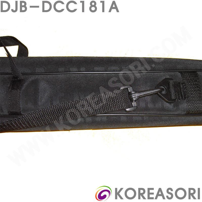 검정색 스폰지쿠션 합성섬유 라운드직사각 1단 산조대금가방 / DJB-DCC181A / 국악기가방 대금가방 대금케이스